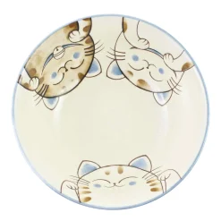 Blue Lucky Cat Japanese Ramen Bowl, 21cm