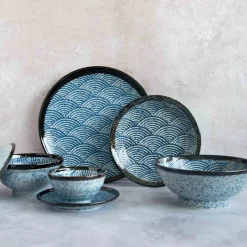 Blue Wave Rice Bowl, 12cm