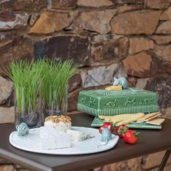 Bordallo Pinheiro White Earthenware Cheese Tray with Mouse