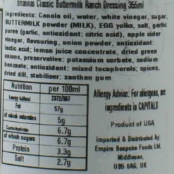 Briannas Ranch Dressing, 355ml