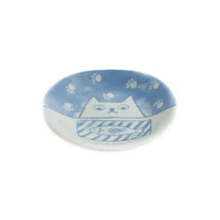 Cat with Fish Japanese Side Plate, 14cm