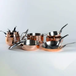 De Buyer Inocuivre Conical Copper Saute Pan with Stainless Steel Handle, 20cm