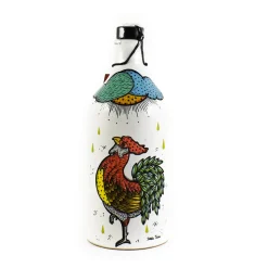 Frantoio Muraglia Intense Fruity Extra Virgin Olive Oil in Rooster Terracotta Bottle, 500ml