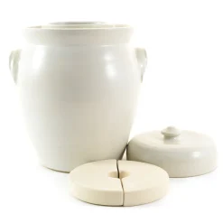 Handmade Stoneware Fermenting Crock in White 4.5 litre