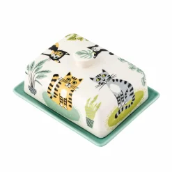 Hannah Turner Cat Butter Dish, 16x12.5cm