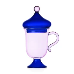 Ichendorf Milano Lilac Mug with Blue Lid, 18.5cm