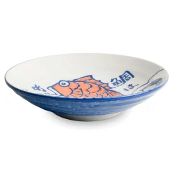Japanese Fish Shallow Bowl, 21.5cm