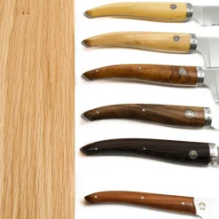 Laguiole en Aubrac Gourmet Knife Block of 6 Kitchen Knives, Mixed Woods