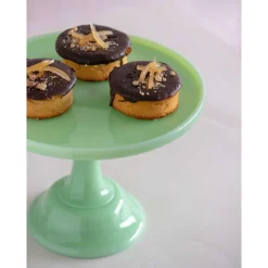 Mosser Glass Jade Milk Glass Cake Stand
