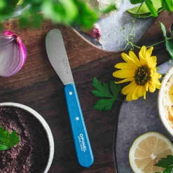 Opinel No 117 Blue Beechwood Handle Spreading Knife, 6cm
