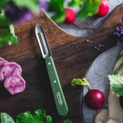 Opinel No 115 Khaki Beechwood Handle Peeler, 6cm