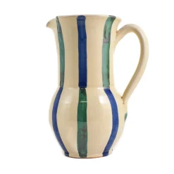 Puglia Aquamarine and Blue Stripe Pitcher
