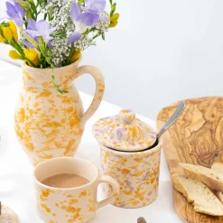 Puglia Dark Yellow Splatter Pitcher