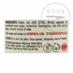 Rempapa Red Hot Sambal Tumis, 180g