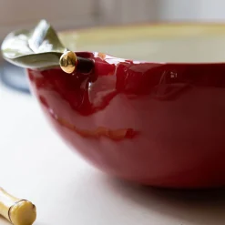Rockett St George Apple Bowl with Gold Detail, 19.5x21cm