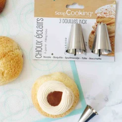 Scrap Cooking Set of 3 Stainless Steel Choux Piping Nozzles