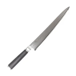 Shikisai Miyako 33 Layer Damascus Steel Bread Knife, 23cm