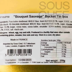 Short Dated La Sablesienne French Sable Biscuits in Sky Blue Floral Tin, 250g