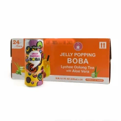 Short Dated 24x Jelly Popping Boba Lychee Oolong & Aloe Vera Drink, 240ml