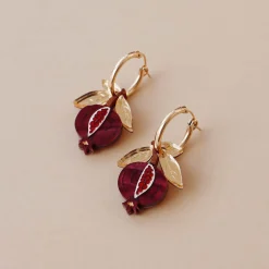 Wolf & Moon Mini Pomegranate Hoop Earrings